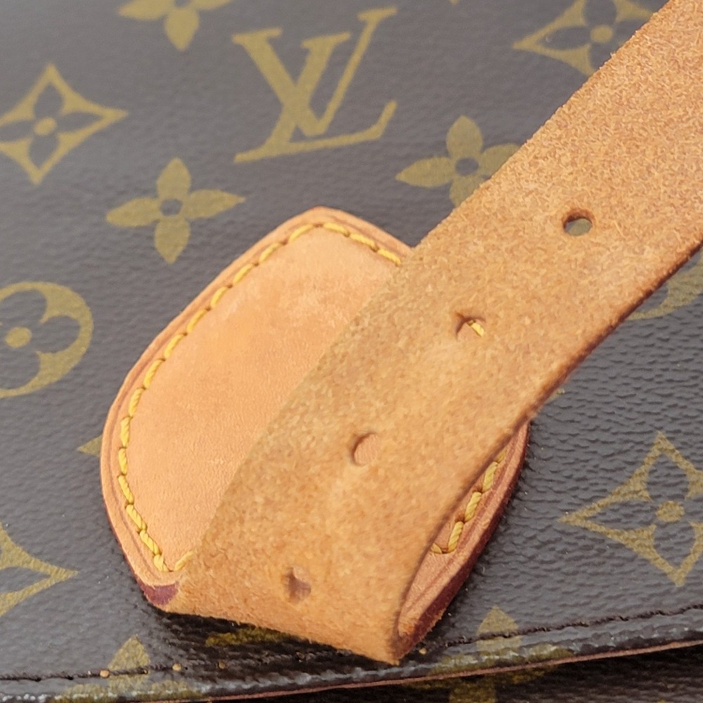 Louis Vuitton Cartouchiere Monogram Canvas Crossbody Bag Vintage Brown Leather - Picture 11 of 16